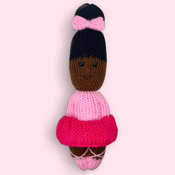 Handmade Knit Ballerina Doll with Interchangeable Tu Tu’s Handcrafted Plushie - Picture 3 of 9